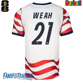 Statele Unite Timothy Weah #21 Tricou Fotbal Replică Mondial 2026 Barbati Acasa